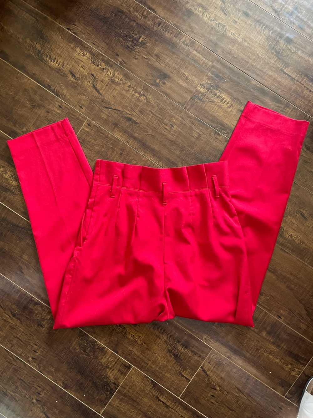H&M Red High-Waist paper bag Tapered women’s Pants size 6 - Picture 2 of 4